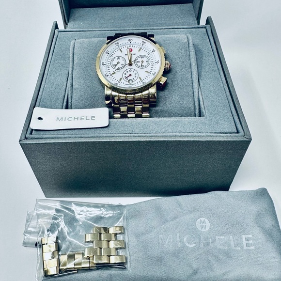 MICHELE SPORT SAIL GOLD 38MM WATCH - Picture 3 of 10